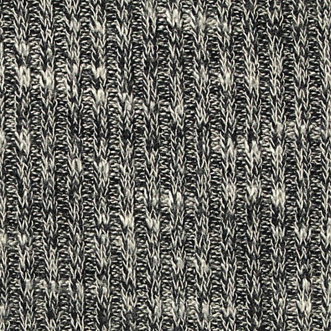 Grey Heather Rib Knit, Viscose-Poly, 240 gsm