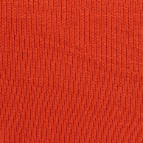 Cotton Polyester Stretch Rib Knit Fabric, 300 gsm, 110 cm — Orange