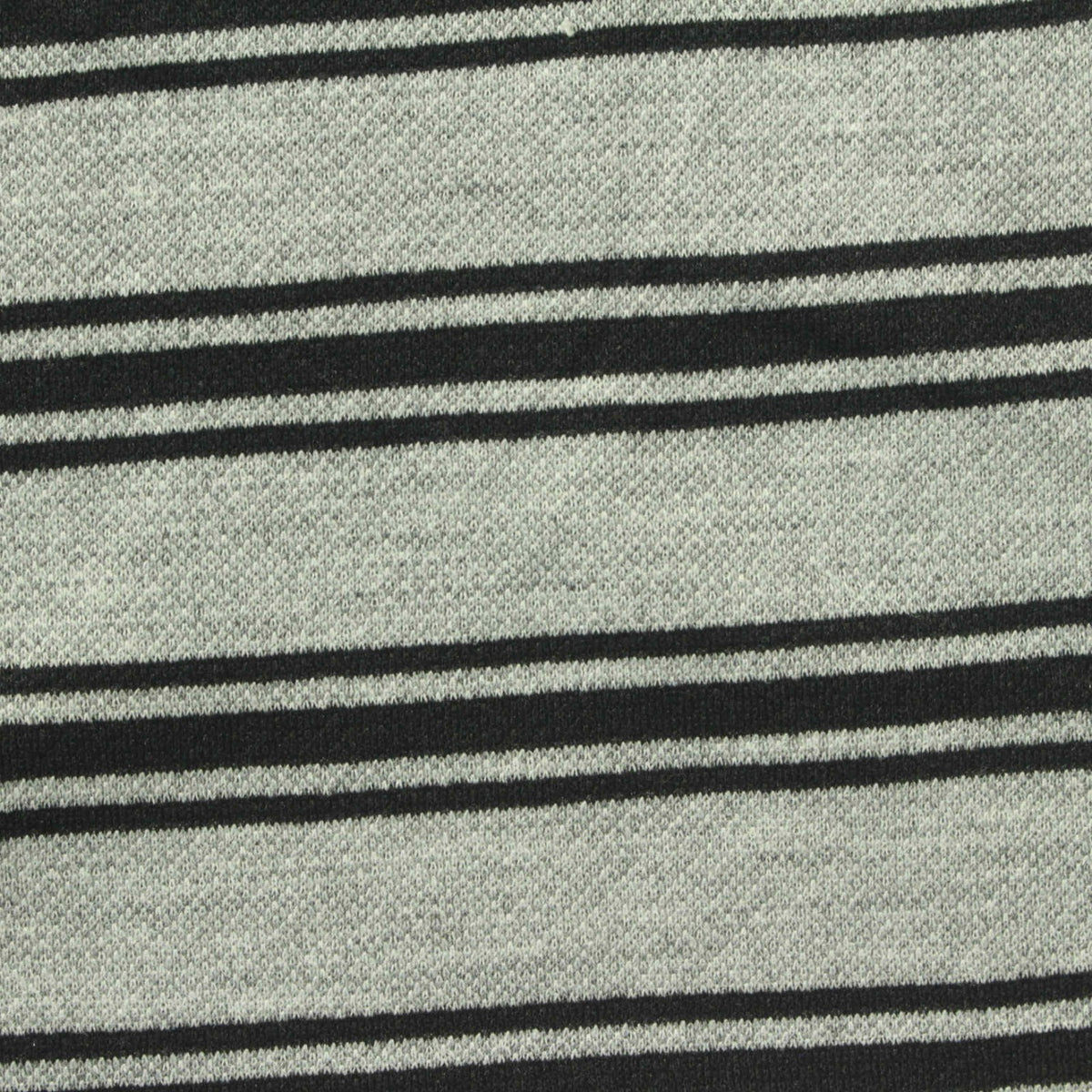 Grey Horizontal-Stripe Interlock Knit, Poly-Viscose