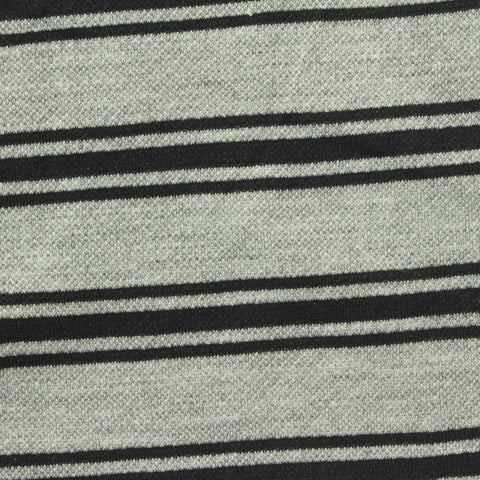 Grey Horizontal-Stripe Interlock Knit, Poly-Viscose