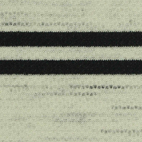 Black Horizontal-Stripe Interlock Knit, Poly-Viscose, 300 gsm