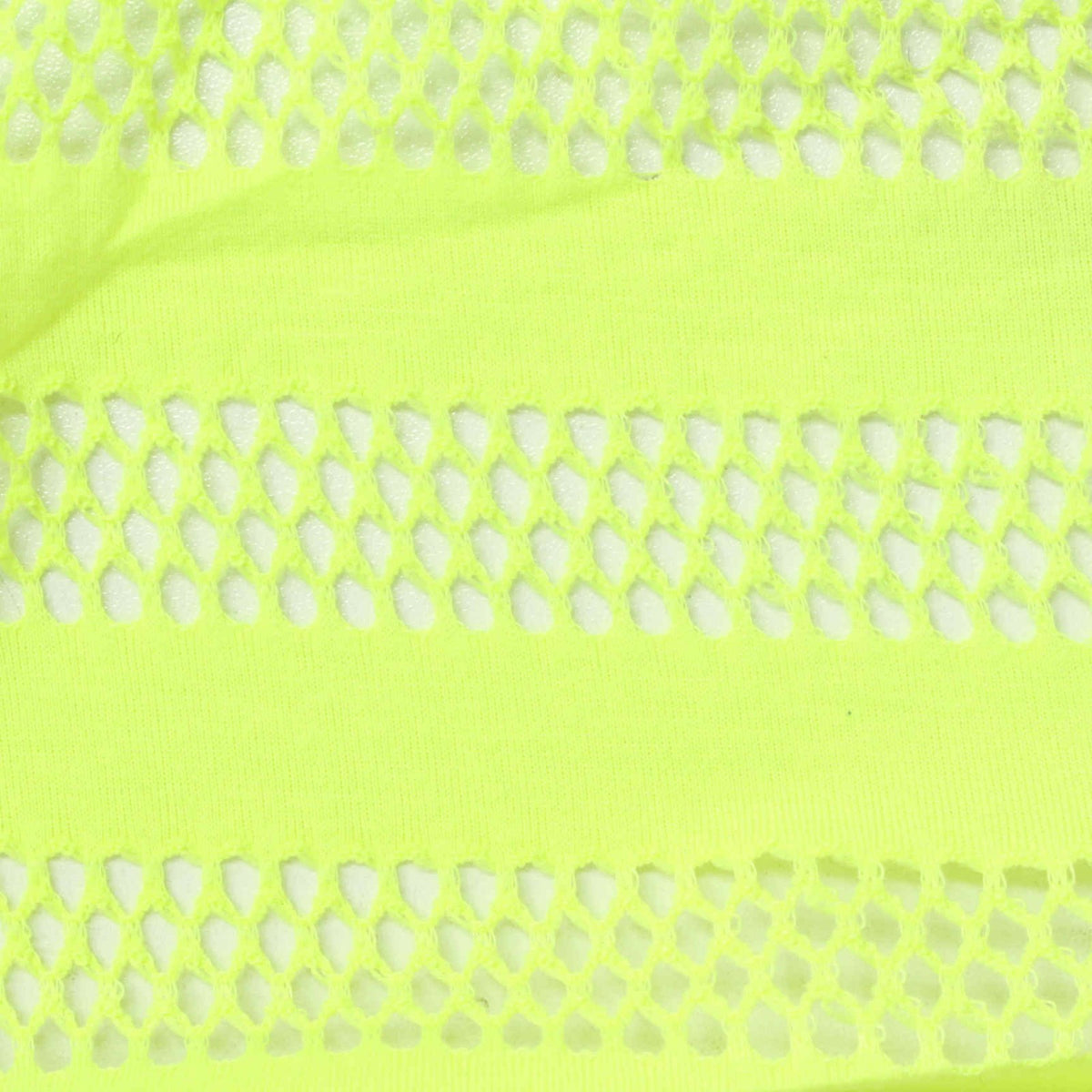 Neon Yellow Horizontal-Stripe Jersey Knit, Polyester