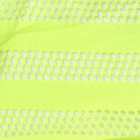 Neon Yellow Horizontal-Stripe Jersey Knit, Polyester