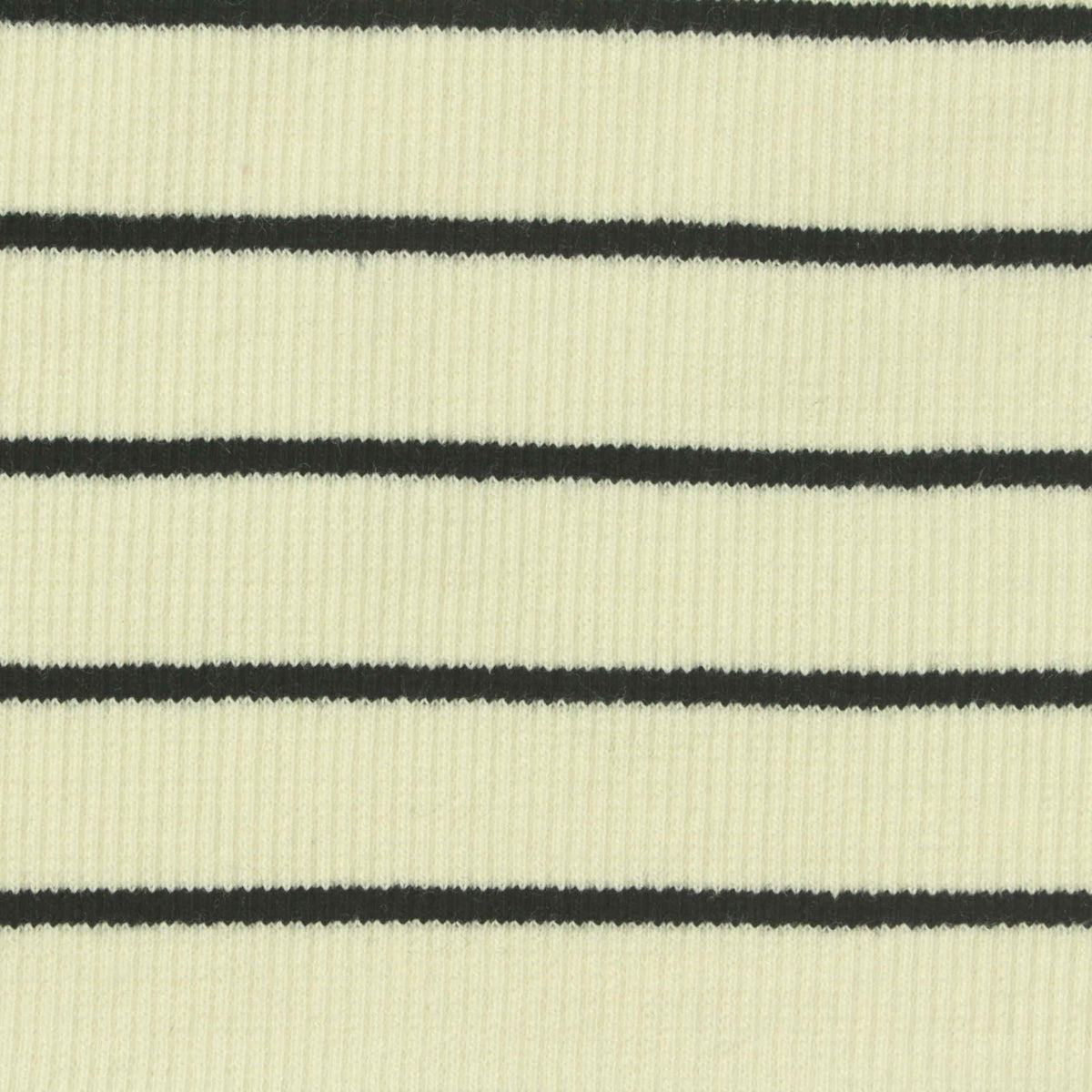 Black Horizontal-Stripe Rib Knit, Cotton-Poly, 350 gsm