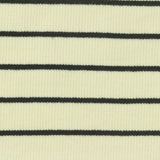 Black Horizontal-Stripe Rib Knit, Cotton-Poly