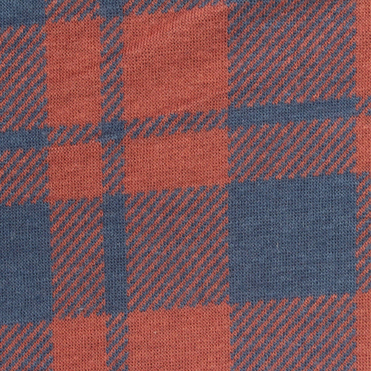 Rust Plaid Interlock Knit, Poly-Viscose