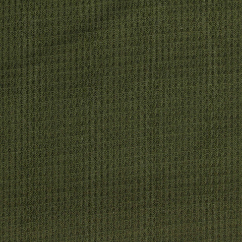 Cotton Polyester Waffle Knit Fabric, 390 gsm, 160 cm — Green
