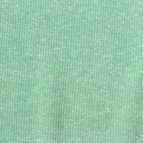 Light Green Marl Rib Knit, Cotton-Poly, 240 gsm