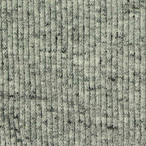 Light Grey Marl Rib Knit, Cotton-Poly, 340 gsm, 115 cm