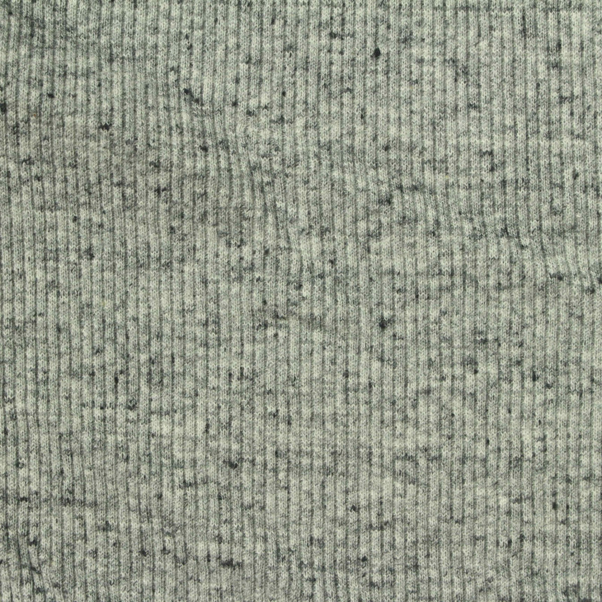 Light Grey Marl Rib Knit, Cotton-Poly, 340 gsm, 115 cm