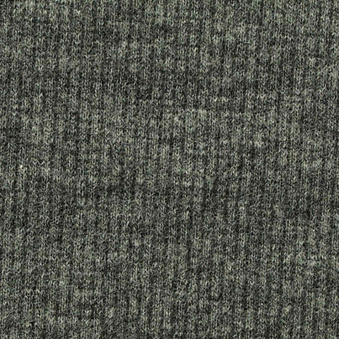 Heathered Grey Marl Rib Knit, Poly-Cotton, 270 gsm