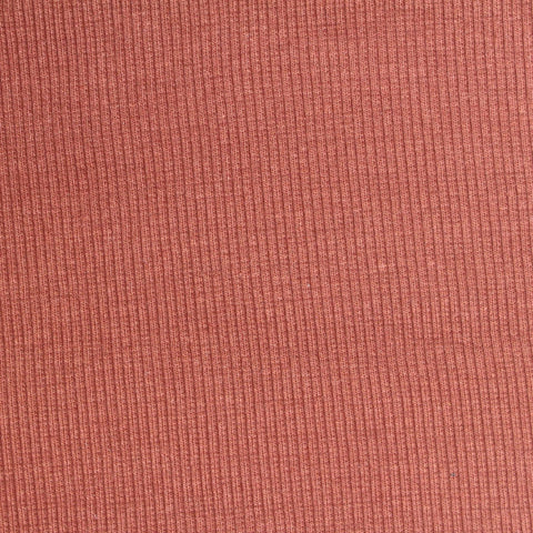 Cotton Polyester Stretch Rib Knit Fabric, 370 gsm, 120 cm — Orange