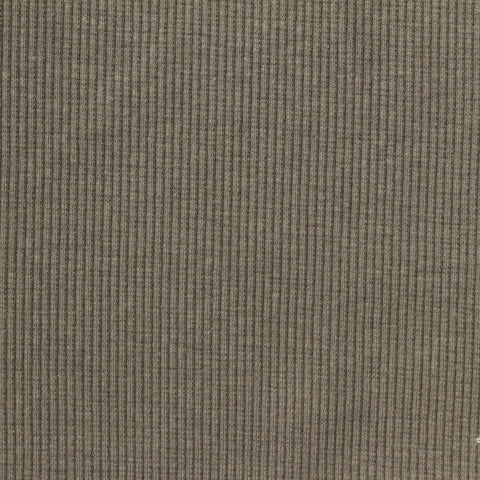 Cotton Polyester Stretch Rib Knit Fabric, 350 gsm, 120 cm — Khaki