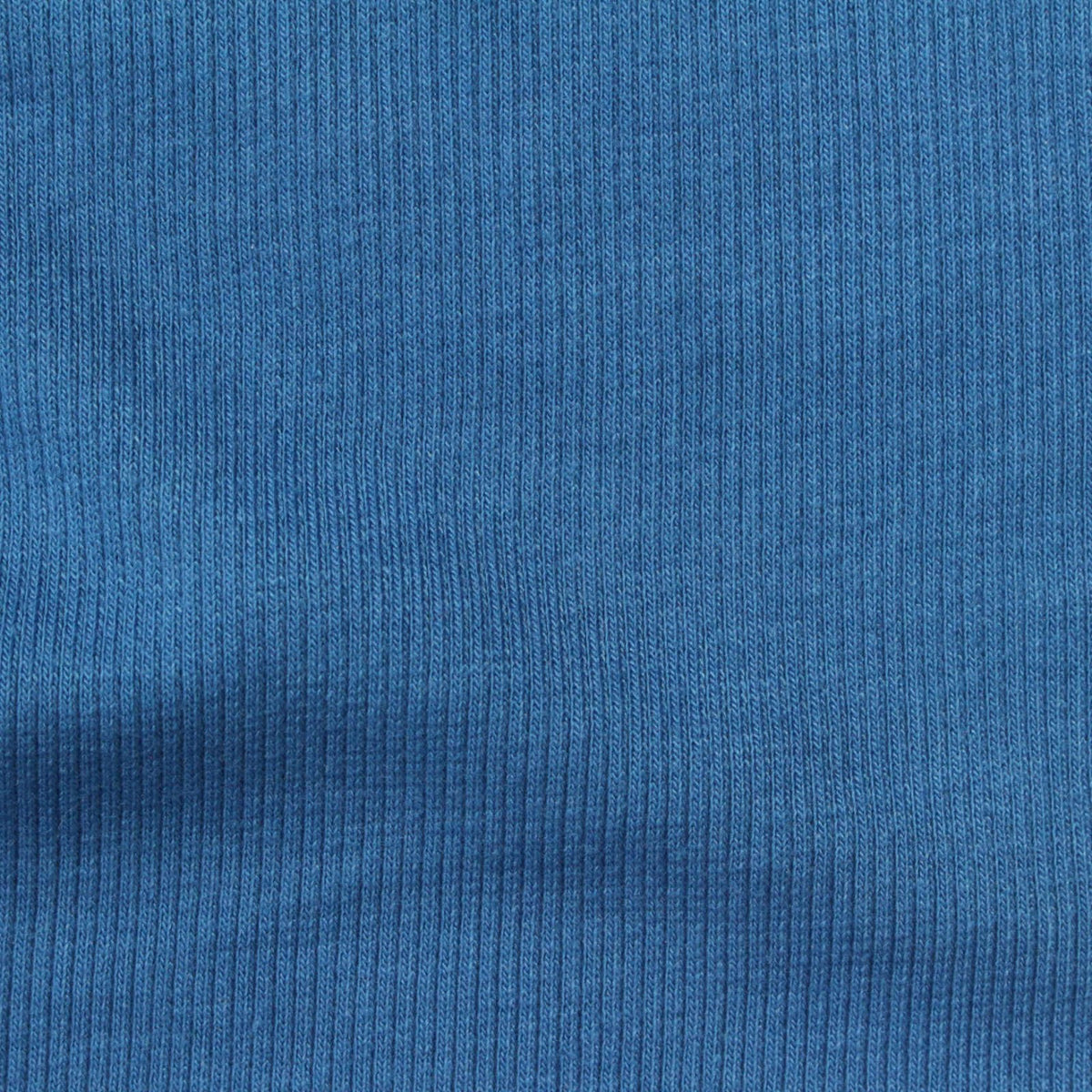 Polyester Cotton Stretch Rib Knit Fabric, 300 gsm, 115 cm — Blue