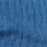 Polyester Cotton Stretch Rib Knit Fabric, 300 gsm, 115 cm — Blue