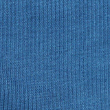 Polyester Cotton Stretch Rib Knit Fabric, 300 gsm, 115 cm — Blue — texture