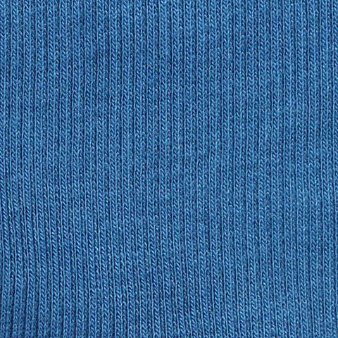 Polyester Cotton Stretch Rib Knit Fabric, 300 gsm, 115 cm — Blue