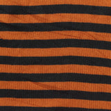 Orange Horizontal-Stripe Rib Knit, Viscose