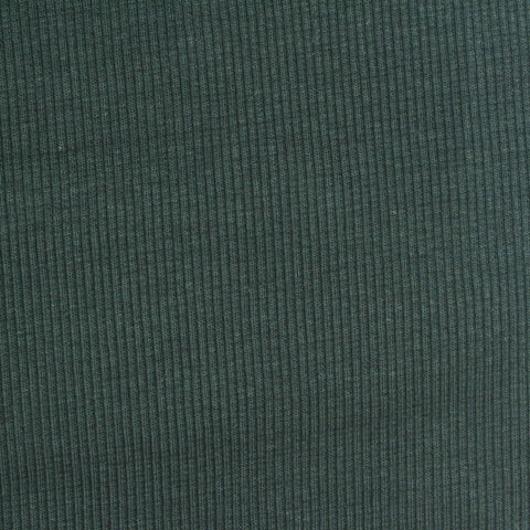 Cotton Stretch Rib Knit Fabric, 410 gsm, 110 cm — Green