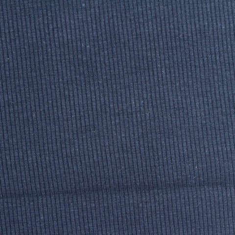 Cotton Stretch Rib Knit Fabric, 350 gsm, 120 cm — Navy