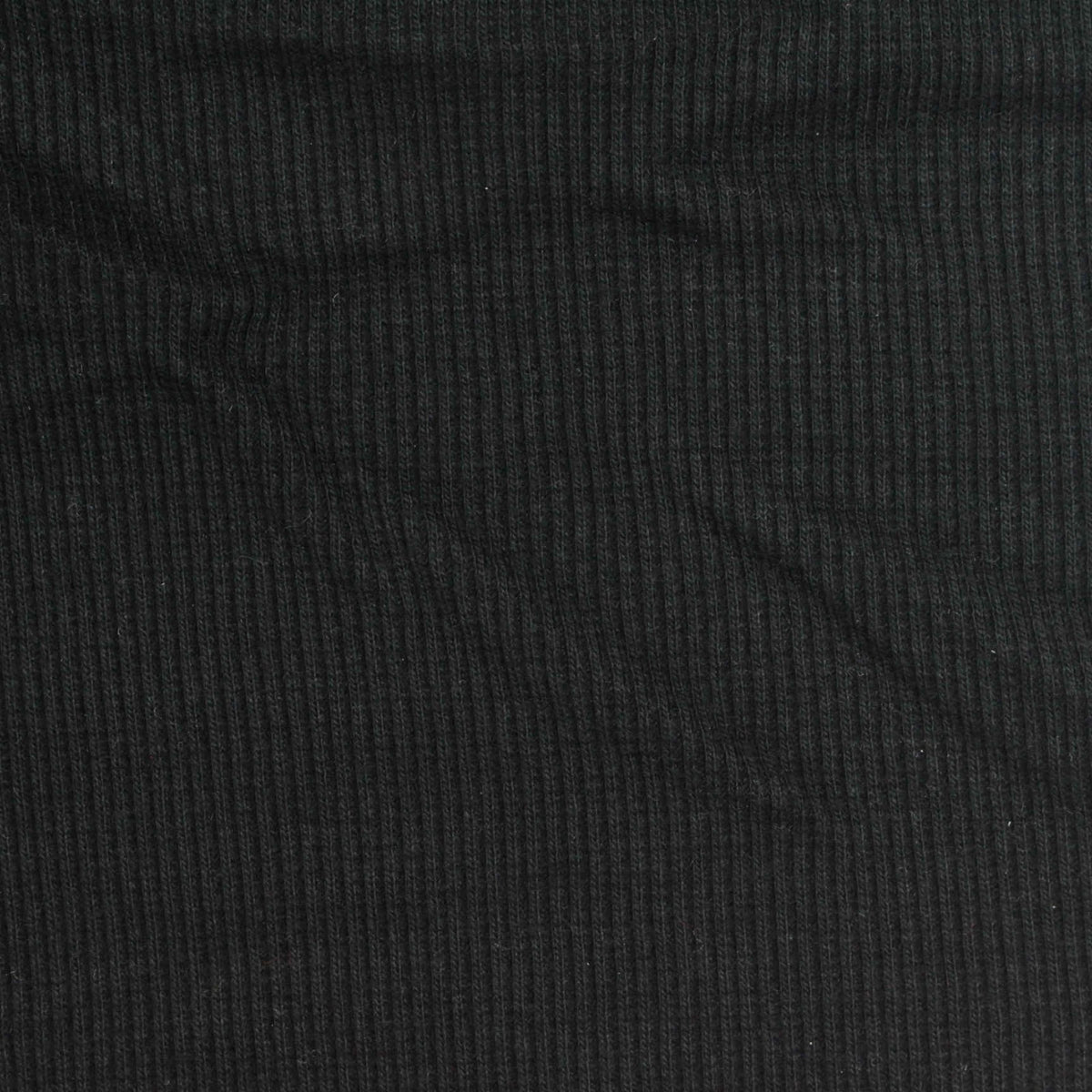 Cotton Polyester Stretch Rib Knit Fabric, 350 gsm, 137 cm — Black