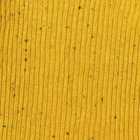 Yellow Marl Rib Knit, Viscose-Poly, 240 gsm