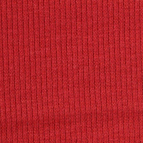 Polyester Cotton Stretch Rib Knit Fabric, 340 gsm, 115 cm — Red