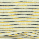 Yellow Horizontal-Stripe Crepe, Cotton-Poly