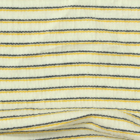 Yellow Horizontal-Stripe Crepe, Cotton-Poly, 170 gsm