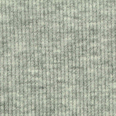 Light Grey Marl Rib Knit, Cotton, 160 gsm, 110 cm
