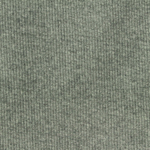 Heathered Green Marl Rib Knit, Cotton