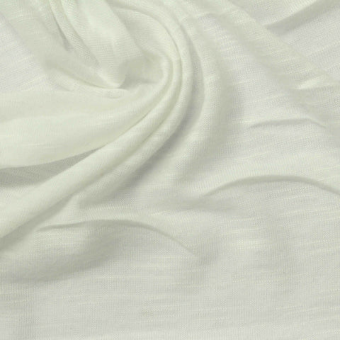 Slub 100% Polyester Jersey Knit Fabric, 140 gsm, 190 cm — White