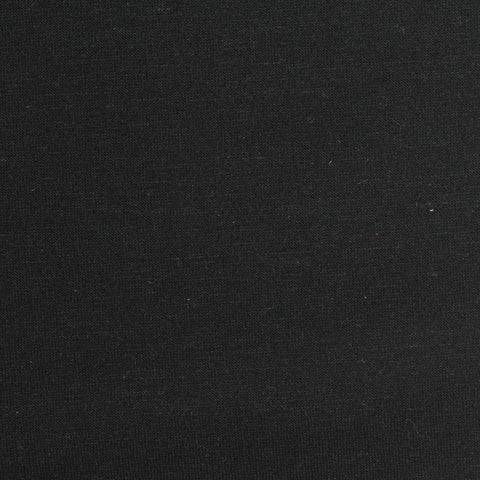 Brushed Polyester Viscose Stretch French Terry Fabric, 235 gsm — Black