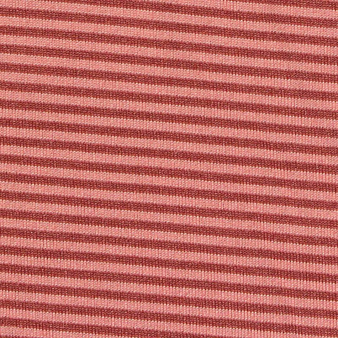 Red Horizontal-Stripe Jersey Knit, Polyester, 142 gsm