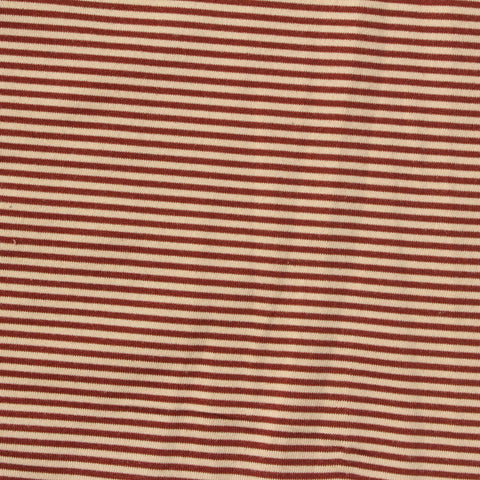Red Horizontal-Stripe Jersey Knit, Polyester, 135 gsm