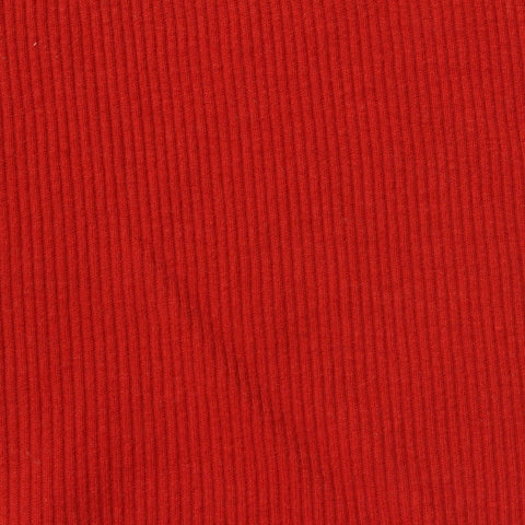 Cotton Polyester Stretch Rib Knit Fabric, 215 gsm — Red