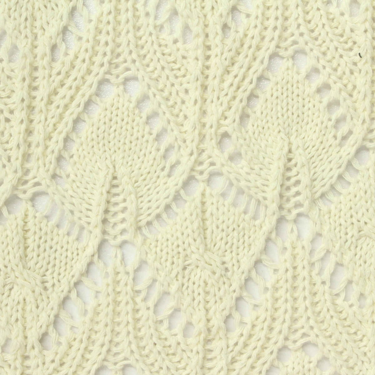 Cream Openwork Pointelle Knit, Poly-Cotton, 340 gsm, 150 cm