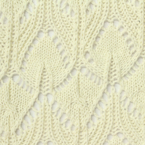 Cream Openwork Pointelle Knit, Poly-Cotton, 340 gsm, 150 cm