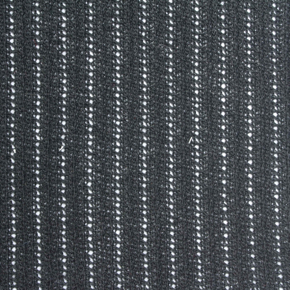 Dark Grey Openwork-Stripe Pointelle Knit, Polyester