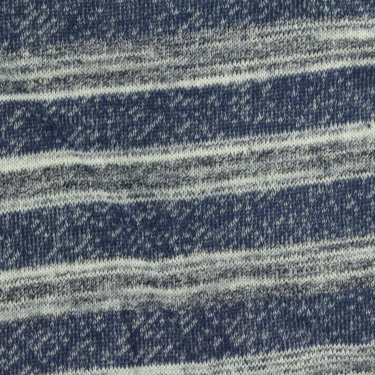 Blue Horizontal-Stripe French Terry, Poly-Cotton, 270 gsm