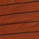 Orange Horizontal-Stripe Jersey Knit, Viscose