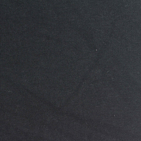Cotton Polyester Stretch French Terry Fabric, 190 gsm — Black