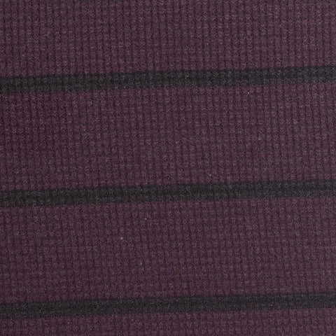 Dark Purple Horizontal-Stripe Waffle Knit, Polyester