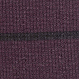Dark Purple Horizontal-Stripe Waffle Knit, Polyester — texture