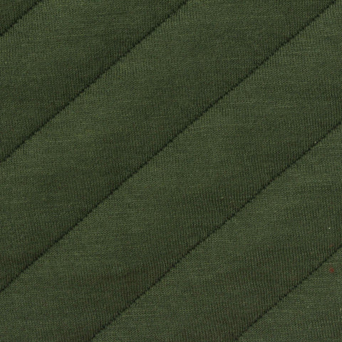 Jacquard Polyester Cotton Stretch Knit Fabric, 420 gsm, 152 cm — Green