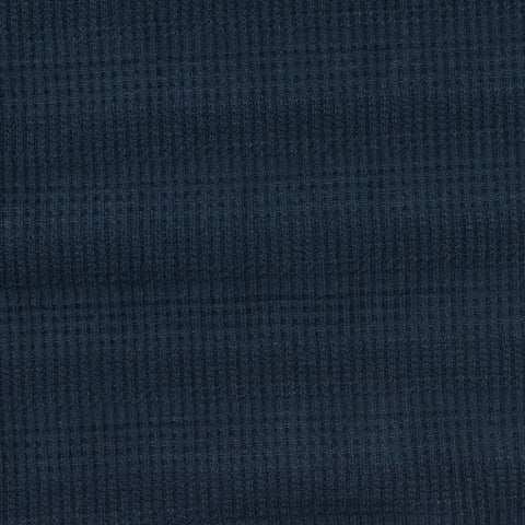 Polyester Viscose Stretch Waffle Knit Fabric, 245 gsm, 138 cm — Navy