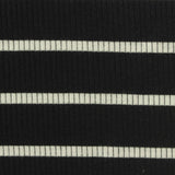 White Horizontal-Stripe Rib Knit, Poly-Viscose