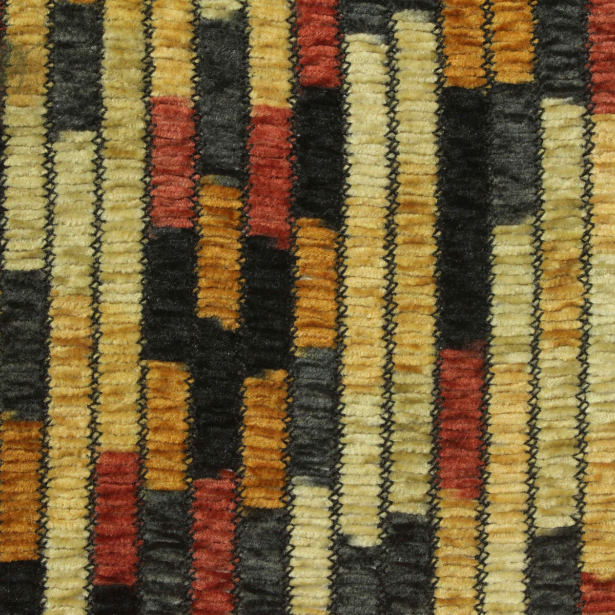 Yellow Vertical-Stripe Warp Knit, Polyester, 170 gsm