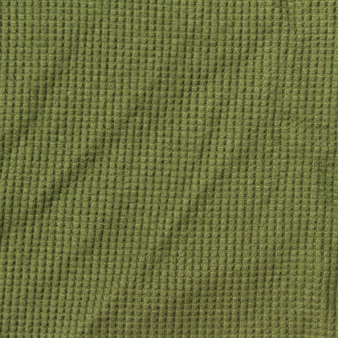 Polyester Stretch Waffle Knit Fabric, 260 gsm, 138 cm — Green