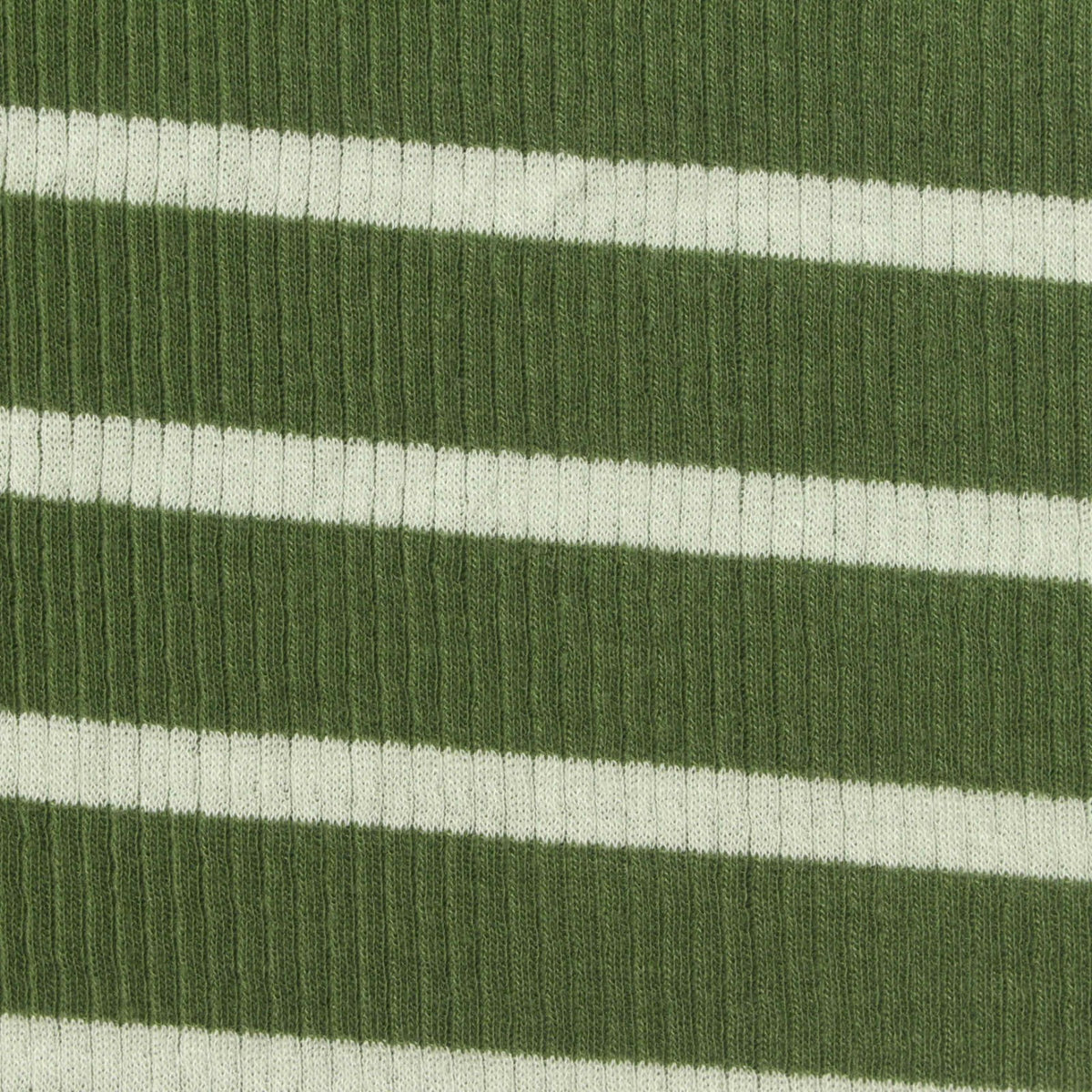 Green Horizontal-Stripe Rib Knit, Poly-Viscose, 220 gsm, 145 cm